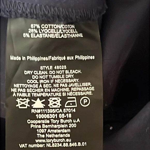 Navy Sea Tory Burch Vanner Cropped Blue Pants size 00 - Picture 11 of 15